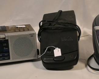 Alarm clock radio, VHS rewinder, Sony Dream Machine CD player