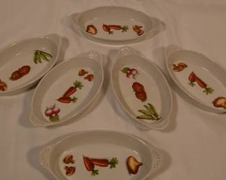 Vtg Porcelaine à Feu au gratin dishes