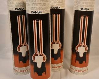 Four matching vtg Dansk hurricane votives