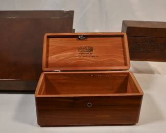 Wooden boxes incl Lane Cedar Chest salesman's sample
