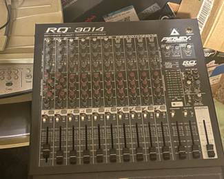 Peavey RQ 3014 Mixing Console Peavey RQ 3014 Reference Quality 14-channel compact mixing console. Made in the USA. Full EQ per channel, aux sends, master fader. A workhorse mixer well-suited for small venues, rehearsal spaces, home studios, or live sound setups. Used condition, sold as-is.