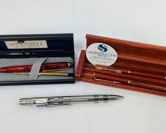 Rosewood Finish Pen & Pencil Set, Appenzell Pen & Workspace Tactical Pen
