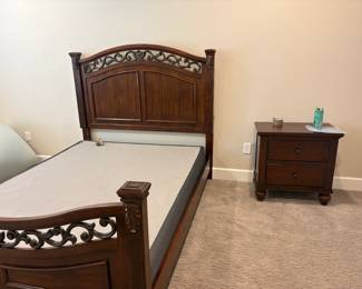 Queen bed frame with remote controlled bed bottom