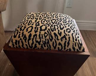 Leopard print ottoman/storage stool