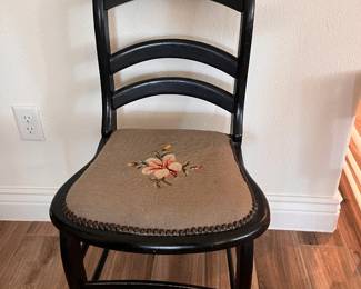 antique embroidered chair