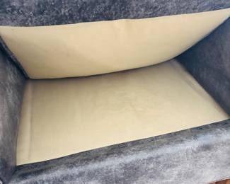 Pair of Grey Leather Lounge Chairs