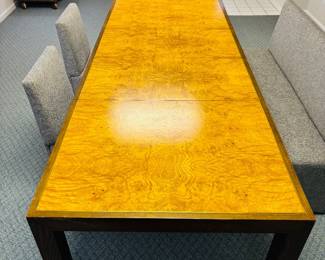 Large Dining Table w/ Burled Walnut Top 