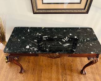 Console Table w/ Black Marble