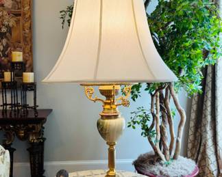 Onyx and Gilt Bronze Lamp