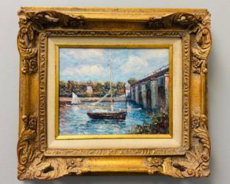 Signed Painting of Boats