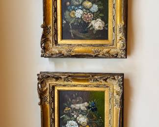 Pair of Signed Floral Still Life Paintings