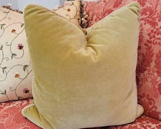 Pair of Light Green Velvet Pillows