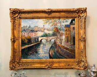 Signed Painting of European City