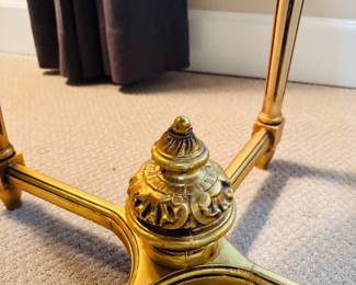 French Style Gilt Table w/ Black Marble Top