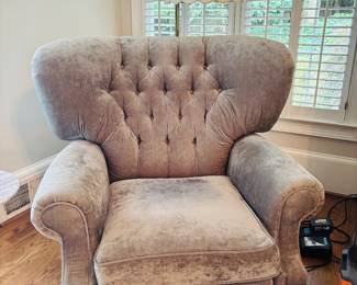 Grey Tufted Club Chair