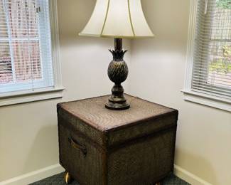 Wicker Chest Side Table