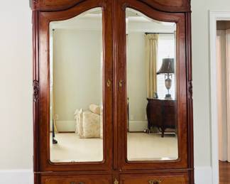 Louis XV Style Mirrored Armoire