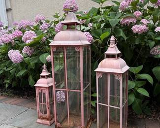 Pink Metal Lantern Set third image