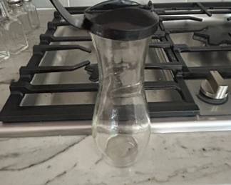 Glass Cruet Set with Metal Caps second image