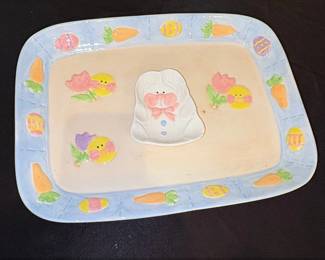 Palm Tree Co. Ltd. Easter Bunny Ceramic Serving Platter