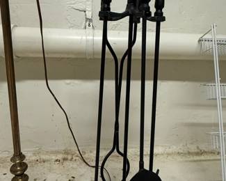 Black Wrought Iron Fireplace Tool Set third image