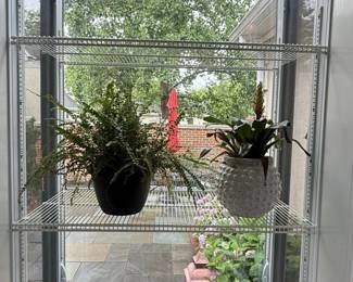White Wire Shelving Unit with Potted Plants second image
