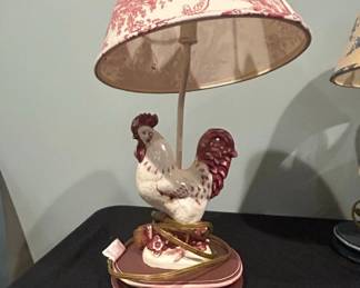 Toile Rooster Table Lamp