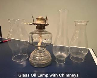 Glass Oil Lamp with Chimneys second image