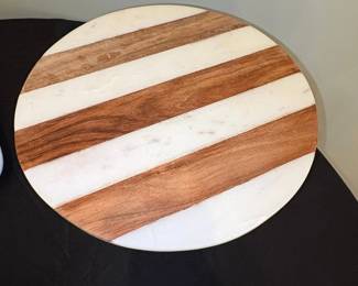 Marble and Wood Stripe Cake Stand second image