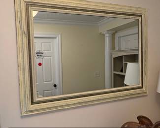 Amanti Art Country White Wash Rectangular Mirror