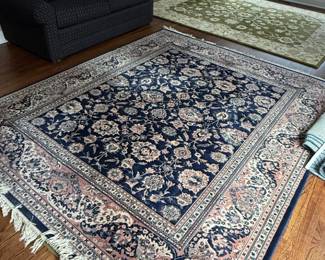 Navy Blue Floral Persian Rug fourth image