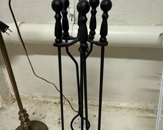 Black Wrought Iron Fireplace Tool Set