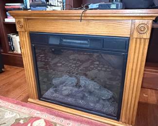 Heat Surge Electric Fireplace or Heater, Oak Cabinet second image