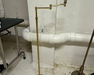 Vintage Brass Adjustable Pharmacy Floor Lamp