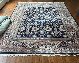 Navy Blue Floral Persian Rug