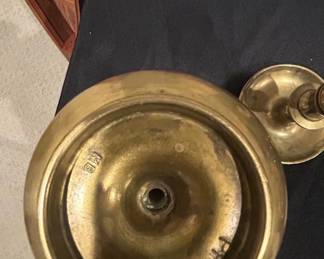 Brass Candlesticks with MB Makers Mark second image