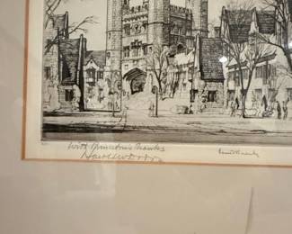 Princeton University, Blair Arch Etching by Louis Orr second image
