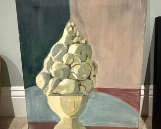 Still Life Painting of Fruit in a Pedestal Bowl