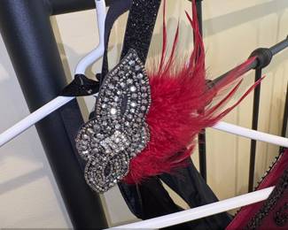 s Flapper Dress with Beaded Embellishments and Feathered Headband second image