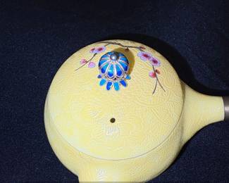 Yellow Tokonameyaki Kyusu with Enamel Decoration second image