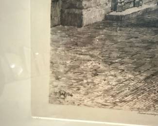 Canterbury Cathedral The Pilgrims Aisle Etching by Haig second image