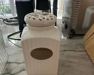 THL Ceramic Canister with Ornate Lid