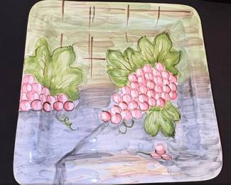 Mesa International Hand Painted Ceramic Square Platter