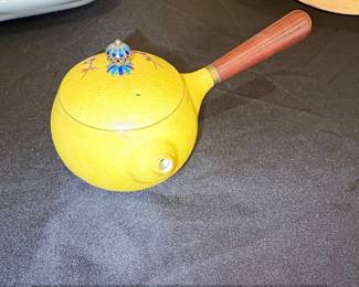 Yellow Tokonameyaki Kyusu with Enamel Decoration