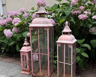 Pink Metal Lantern Set second image