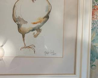 Gayle Vialli Watercolor Chicken Art second image