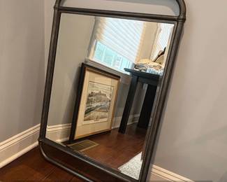 Ethan Allen Industrial Style Metal Framed Mirror