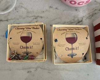 Charm It Pewter Czech Glass Wine Charms Set
