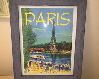 Paris Eiffel Tower Travel Poster Print