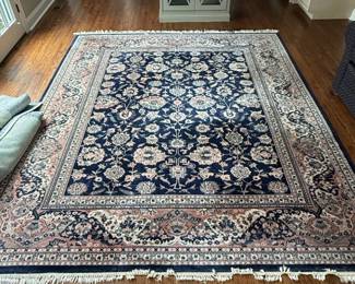 Navy Blue Floral Persian Rug second image